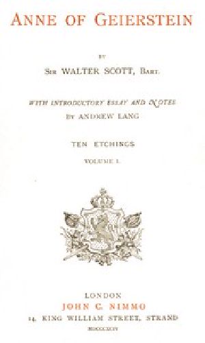 [Gutenberg 43678] • Anne of Geierstein; Or, The Maiden of the Mist. Volume 1 (of 2)